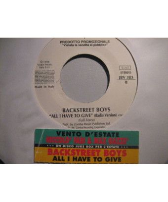 Vento D'Estate Tout ce que j'ai à donner [Niccolò Fabi,...] - Vinyl 7", 45 RPM, Single, Jukebox [product.brand] 1 - Shop I'm Juk