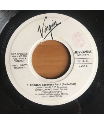 Sadeness Part 1 (Radio Edit)   One And Only Man [Enigma,...] - Vinyl 7", 45 RPM, Jukebox