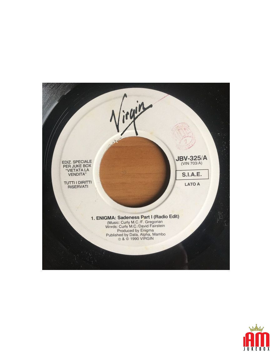 Sadeness Part 1 (Radio Edit)   One And Only Man [Enigma,...] - Vinyl 7", 45 RPM, Jukebox