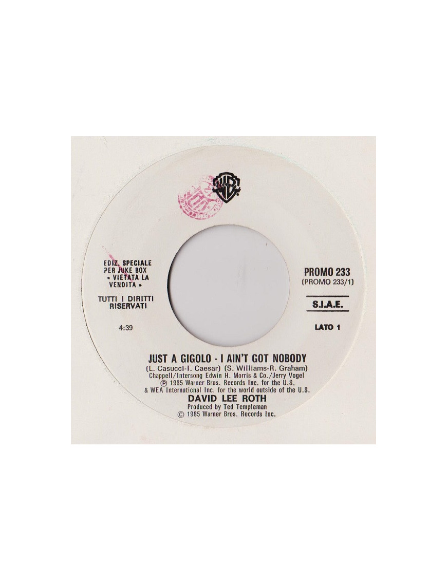 Just A Gigolo – I Aint Got Nobody Ricocheted Love [David Lee Roth,...] – Vinyl 7", 45 RPM, Jukebox [product.brand] 1 - Shop I'm 