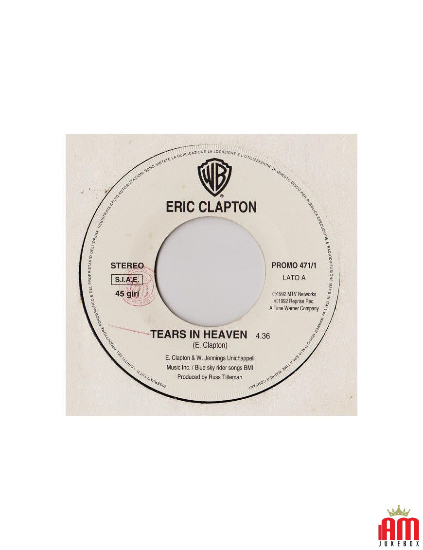 Tears In Heaven ne peut rien faire (To Stop Me) [Eric Clapton,...] - Vinyle 7", 45 tours, Jukebox, Stéréo [product.brand] 1 - Sh