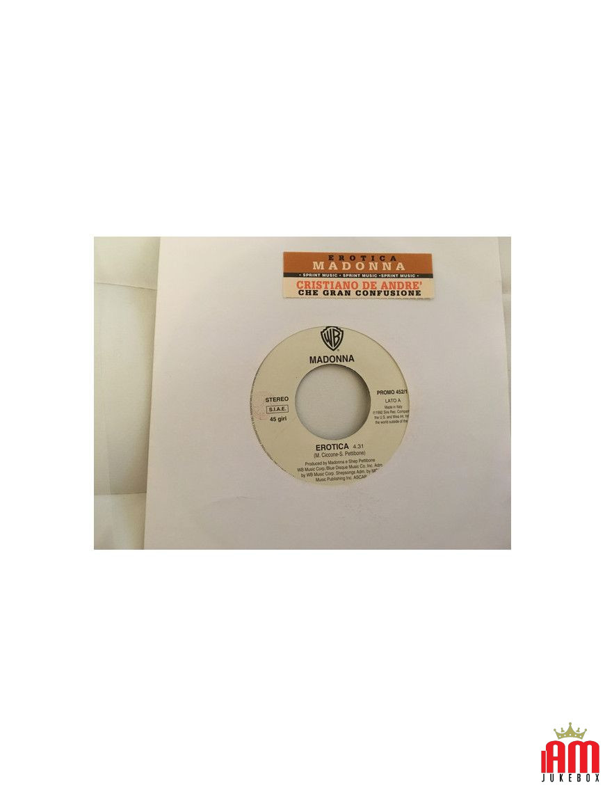 Erotica Che Gran Confusione [Madonna,...] - Vinyl 7", 45 RPM, Single, Promo [product.brand] 1 - Shop I'm Jukebox 