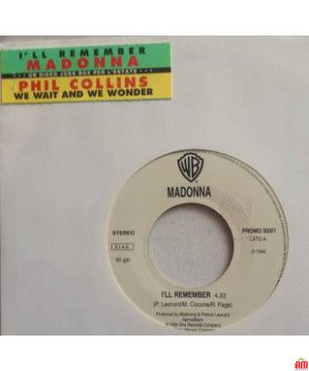 Je me souviendrai de nous attendons et nous nous demandons [Madonna,...] - Vinyl 7", Jukebox, Promo [product.brand] 1 - Shop I'm