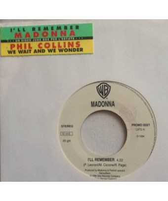 Je me souviendrai de nous attendons et nous nous demandons [Madonna,...] - Vinyl 7", Jukebox, Promo [product.brand] 1 - Shop I'm