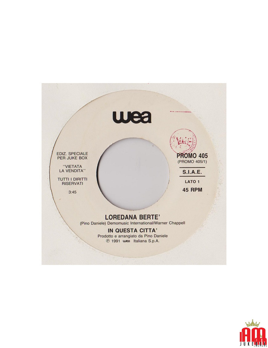 In This City If I Were A Man [Loredana Bertè,...] – Vinyl 7", 45 RPM, Jukebox [product.brand] 1 - Shop I'm Jukebox 