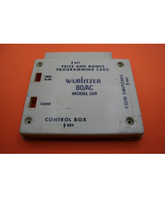 Wurlitzer BO/AC Model 559 Jukebox Control Box Price and Bonus Programming Card. The item is sold as found,