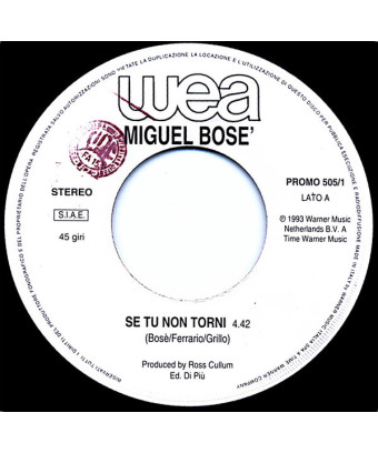 Se Tu Non Torni I'll Stand By You [Miguel Bosé,...] - Vinyl 7", 45 RPM, Promo [product.brand] 1 - Shop I'm Jukebox 