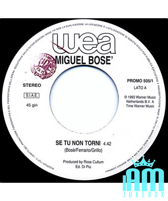 Si tu ne reviens pas, je resterai à tes côtés [Miguel Bosé,...] - Vinyl 7", 45 RPM, Promo [product.brand] 1 - Shop I'm Jukebox 