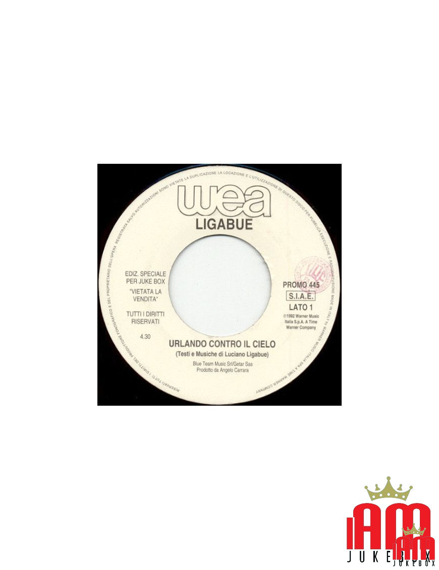 Screaming Against The Sky Je t'aime toute ma vie [Luciano Ligabue,...] - Vinyl 7", 45 RPM, Jukebox [product.brand] 1 - Shop I'm 