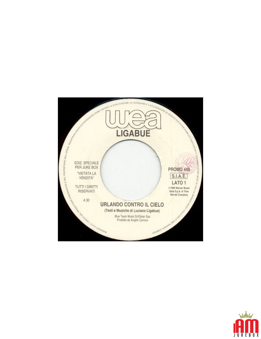 Screaming Against The Sky Je t'aime toute ma vie [Luciano Ligabue,...] - Vinyl 7", 45 RPM, Jukebox [product.brand] 1 - Shop I'm 