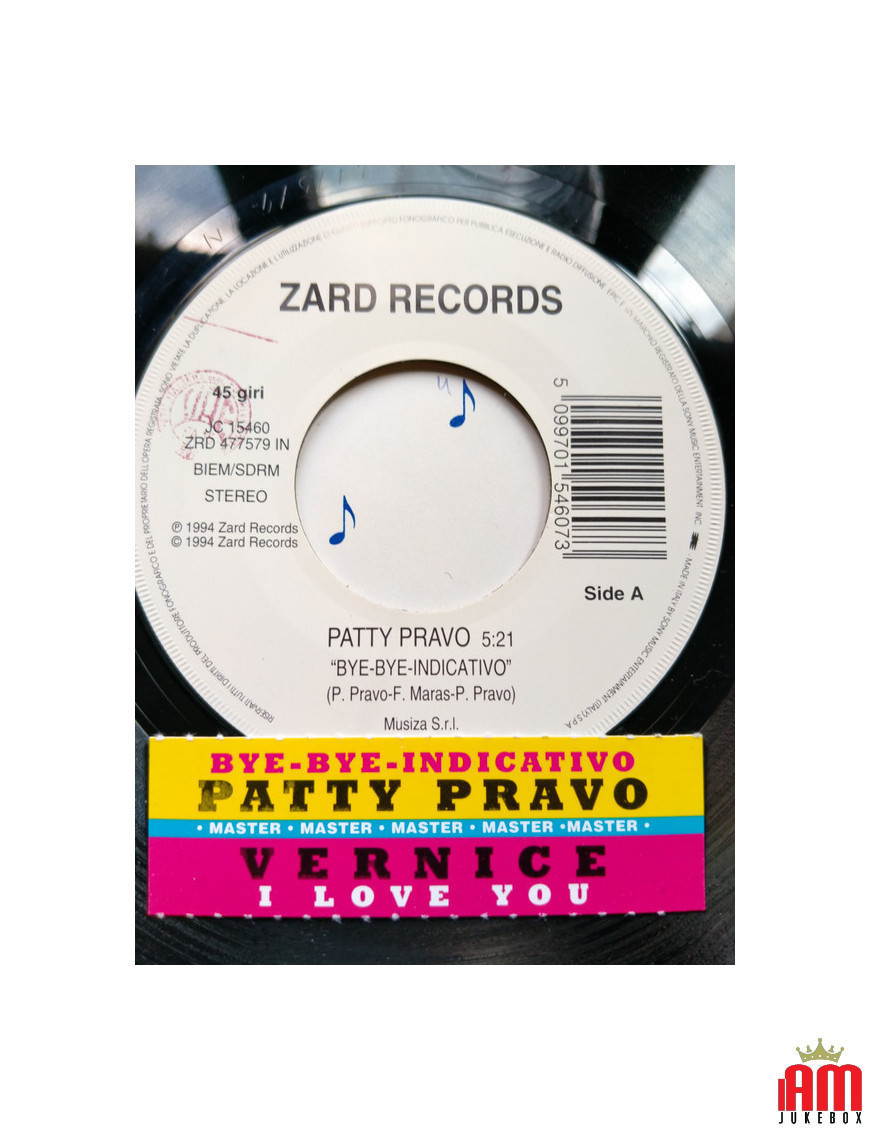 Bye Bye Indicative I Love You [Patty Pravo,...] - Vinyle 7", 45 RPM, Jukebox [product.brand] 1 - Shop I'm Jukebox 