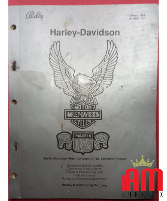 Original 1991 Bally Harley-Davidson Bedienungsanleitung
