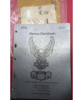Original 1991 Bally Harley-Davidson Operation Manual