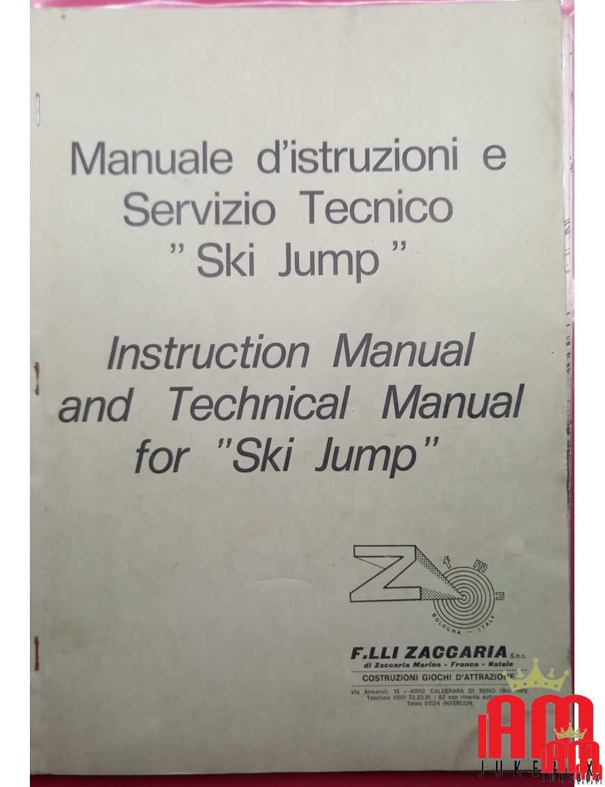 SKIsprungschanze Zaccaria Handbuch (Original) Flipper-Handbücher [product.brand] Zustand: Neu [product.supplier] 1 MANUALE SKI J