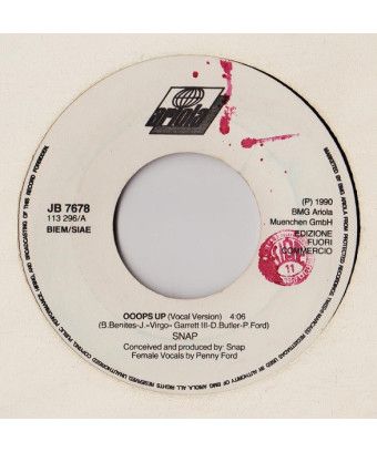 Ooops Up (Gesangsversion) What Did I Do To You [Snap!,...] – Vinyl 7", 45 RPM, Promo [product.brand] 1 - Shop I'm Jukebox 