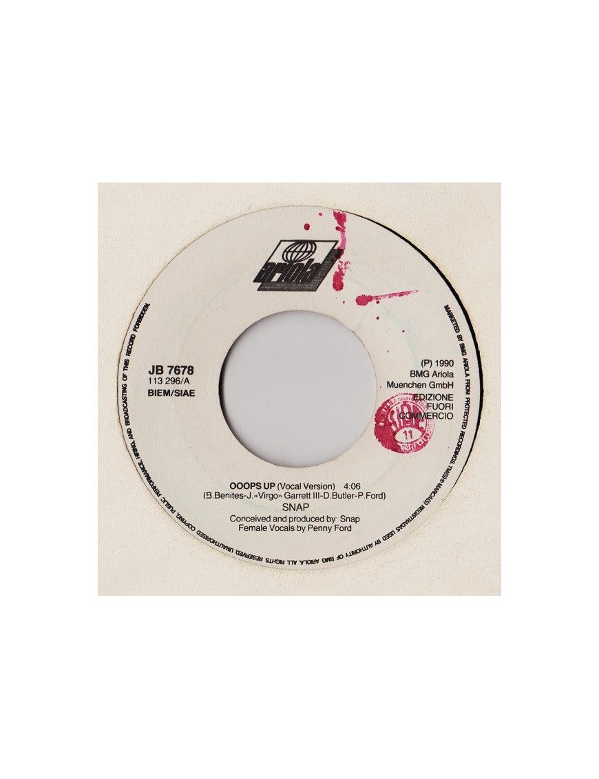 Ooops Up (Gesangsversion) What Did I Do To You [Snap!,...] – Vinyl 7", 45 RPM, Promo [product.brand] 1 - Shop I'm Jukebox 