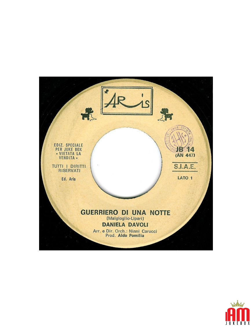 Guerriero Di Una Notte Disco Blood (Parte I) [Daniela Davoli,...] - Vinyl 7", 45 RPM, Jukebox [product.brand] 1 - Shop I'm Jukeb