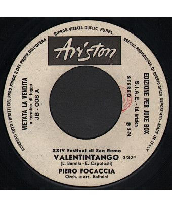 Valentintango Ce monde aujourd'hui est un désordre [Piero Focaccia,...] - Vinyl 7", 45 RPM, Jukebox [product.brand] 1 - Shop I'm