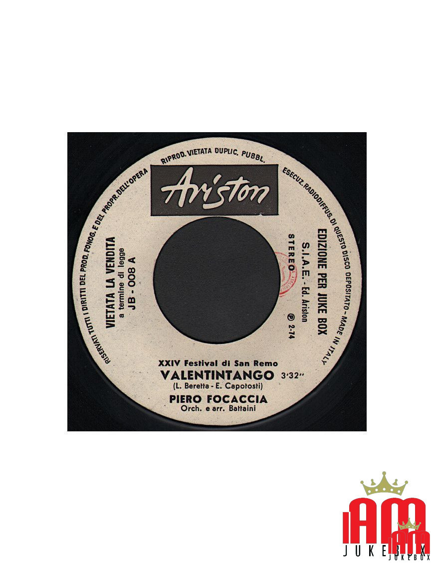 Valentintango Ce monde aujourd'hui est un désordre [Piero Focaccia,...] - Vinyl 7", 45 RPM, Jukebox [product.brand] 1 - Shop I'm