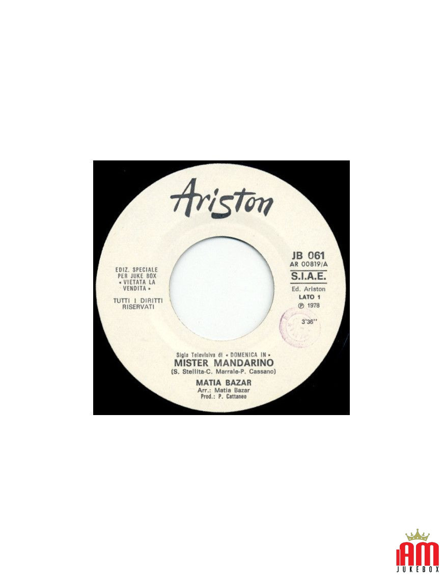 Mister Mandarino'S Easy (Chiove) + Gammon-In-Out [Matia Bazar,...] – Vinyl 7", 45 RPM, Jukebox [product.brand] 1 - Shop I'm Juke