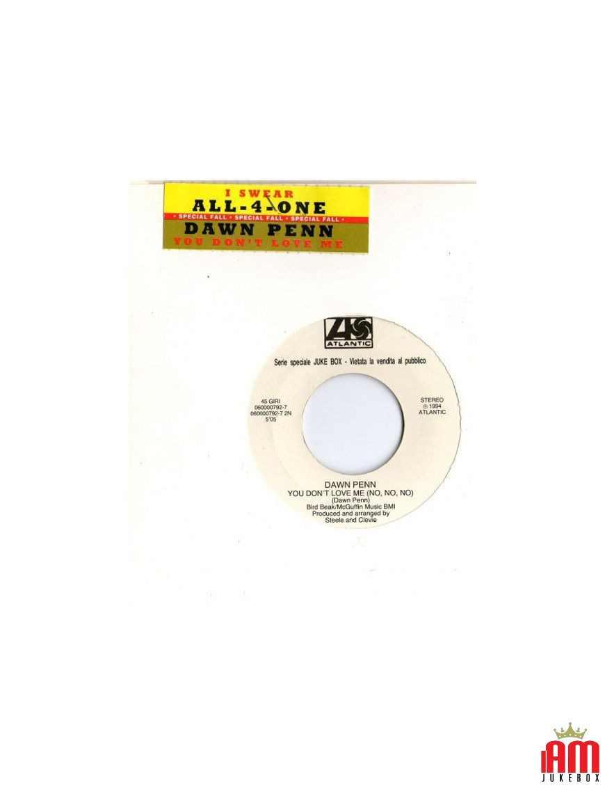 Je jure que tu ne m'aimes pas [All-4-One,...] - Vinyl 7", 45 RPM, Jukebox [product.brand] 1 - Shop I'm Jukebox 