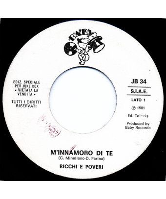 M'Innamoro Di Te C'Est La Vie [Ricchi E Poveri,...] - Vinyl 7", 45 RPM, Jukebox [product.brand] 1 - Shop I'm Jukebox 