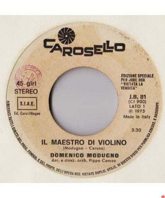 Der Violinmeister El Tchou Tchou [Domenico Modugno,...] – Vinyl 7", 45 RPM, Jukebox [product.brand] 1 - Shop I'm Jukebox 