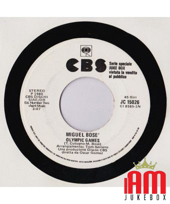 Olympic Games Kiss Me [Miguel Bosé,...] - Vinyl 7", 45 RPM, Jukebox [product.brand] 1 - Shop I'm Jukebox 