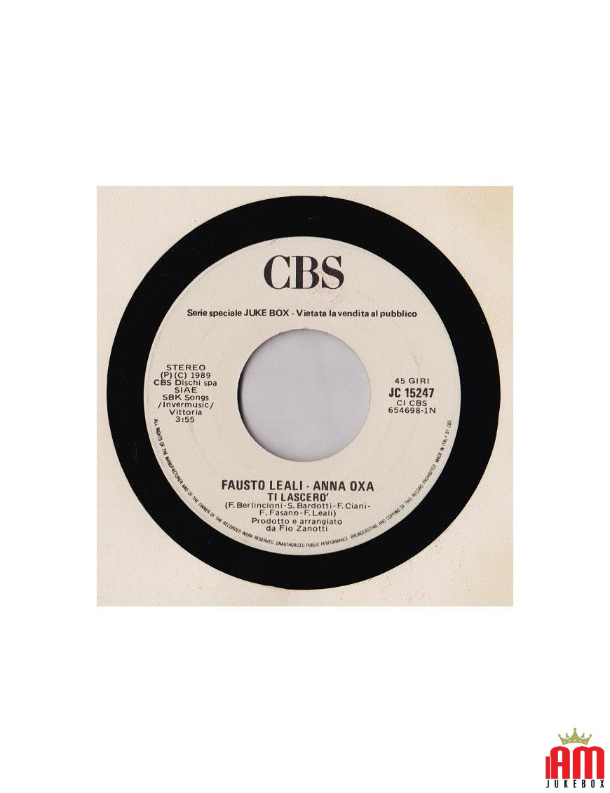 I'll Leave You And That Day You Will Never Lose Me Again [Fausto Leali,...] - Vinyl 7", 45 RPM, Jukebox [product.brand] 1 - Shop