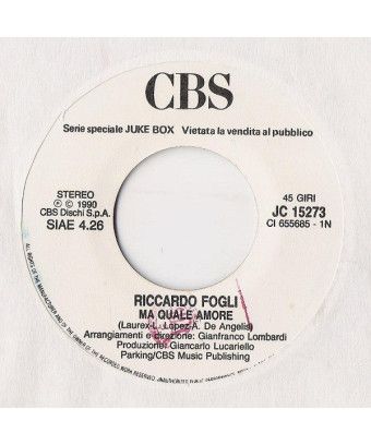 Ma Quale Amore A [Riccardo Fogli,...] - Vinyle 7", 45 RPM, Jukebox [product.brand] 1 - Shop I'm Jukebox 