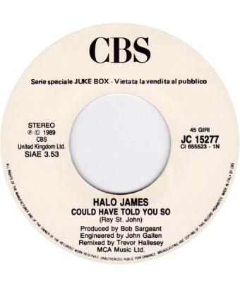 Could Have Told You So Shake [Halo James,...] – Vinyl 7", 45 RPM, Jukebox [product.brand] 1 - Shop I'm Jukebox 