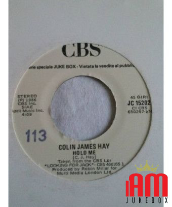 Hold Me Here Comes The Man [Colin Hay,...] - Vinyle 7", 45 tours, Jukebox [product.brand] 1 - Shop I'm Jukebox 