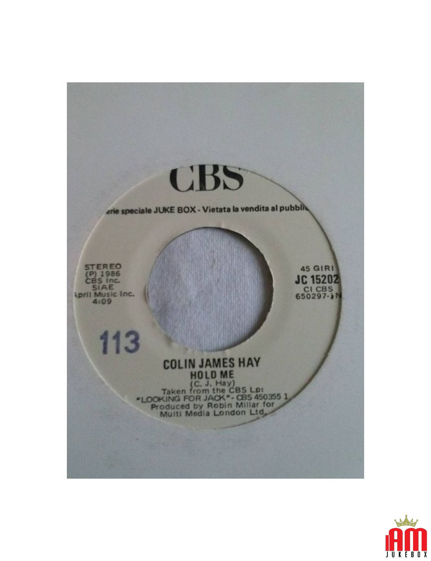 Hold Me Here Comes The Man [Colin Hay,...] - Vinyl 7", 45 RPM, Jukebox [product.brand] 1 - Shop I'm Jukebox 