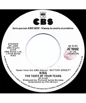 The Taste Of Your Tears   Burning Heart [King,...] - Vinyl 7", 45 RPM, Jukebox