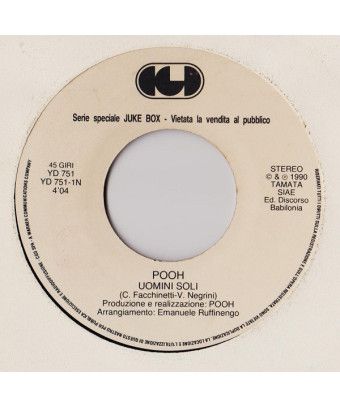 Uomini Soli Ange de la nuit (Uomini Soli) [Pooh,...] - Vinyl 7", 45 RPM, Jukebox, Stéréo [product.brand] 1 - Shop I'm Jukebox 