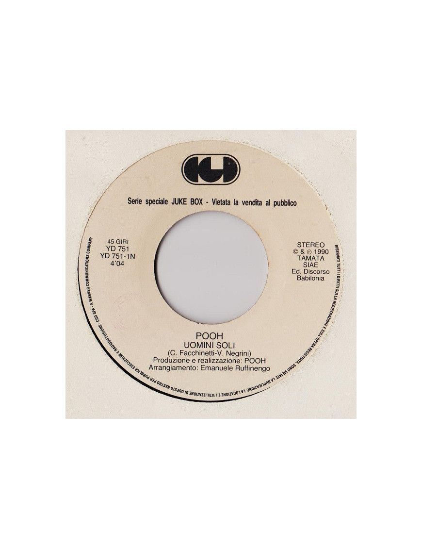 Uomini Soli Angel Of The Night (Uomini Soli) [Pooh,...] - Vinyl 7", 45 RPM, Jukebox, Stereo [product.brand] 1 - Shop I'm Jukebox