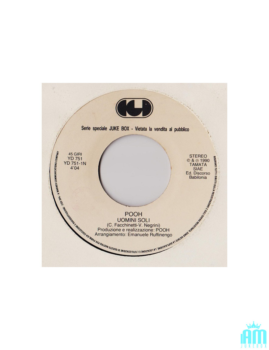 Uomini Soli Ange de la nuit (Uomini Soli) [Pooh,...] - Vinyl 7", 45 RPM, Jukebox, Stéréo [product.brand] 1 - Shop I'm Jukebox 