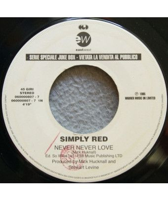 Never Never Love Forgiven Not Forgotten [Simply Red,...] - Vinyle 7", Jukebox, Promo [product.brand] 1 - Shop I'm Jukebox 