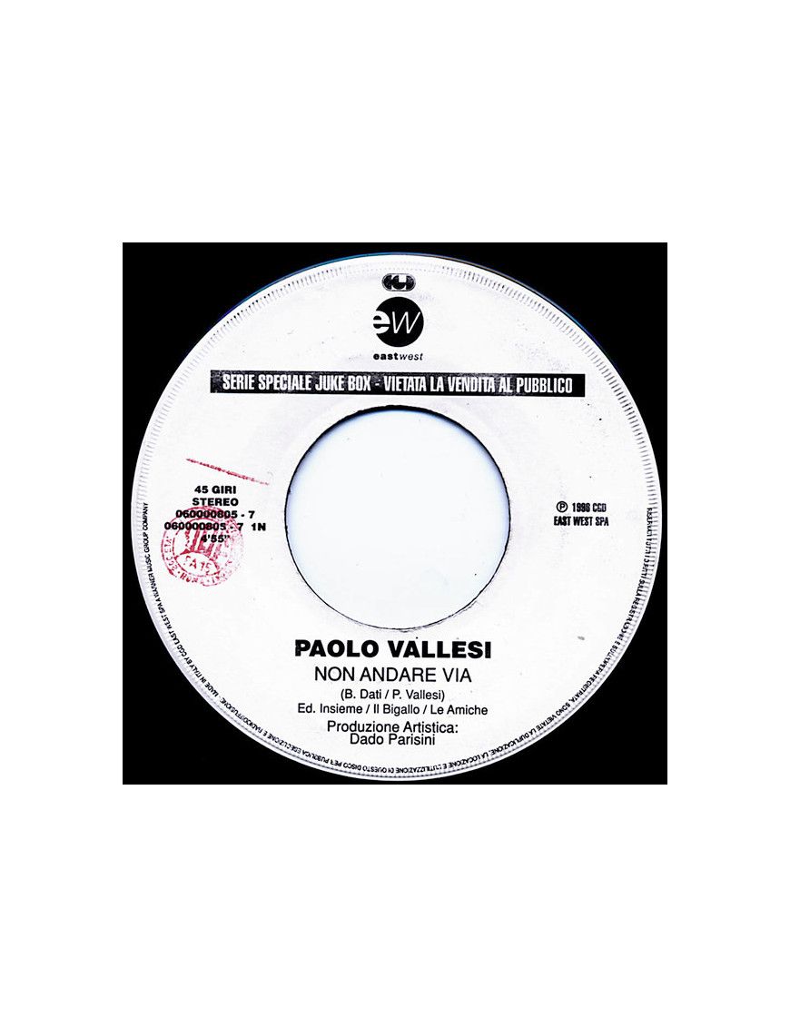 Don't Go Away I'd Like to Meet You in One Hundred Years [Paolo Vallesi,...] – Vinyl 7", 45 RPM, Jukebox [product.brand] 1 - Shop