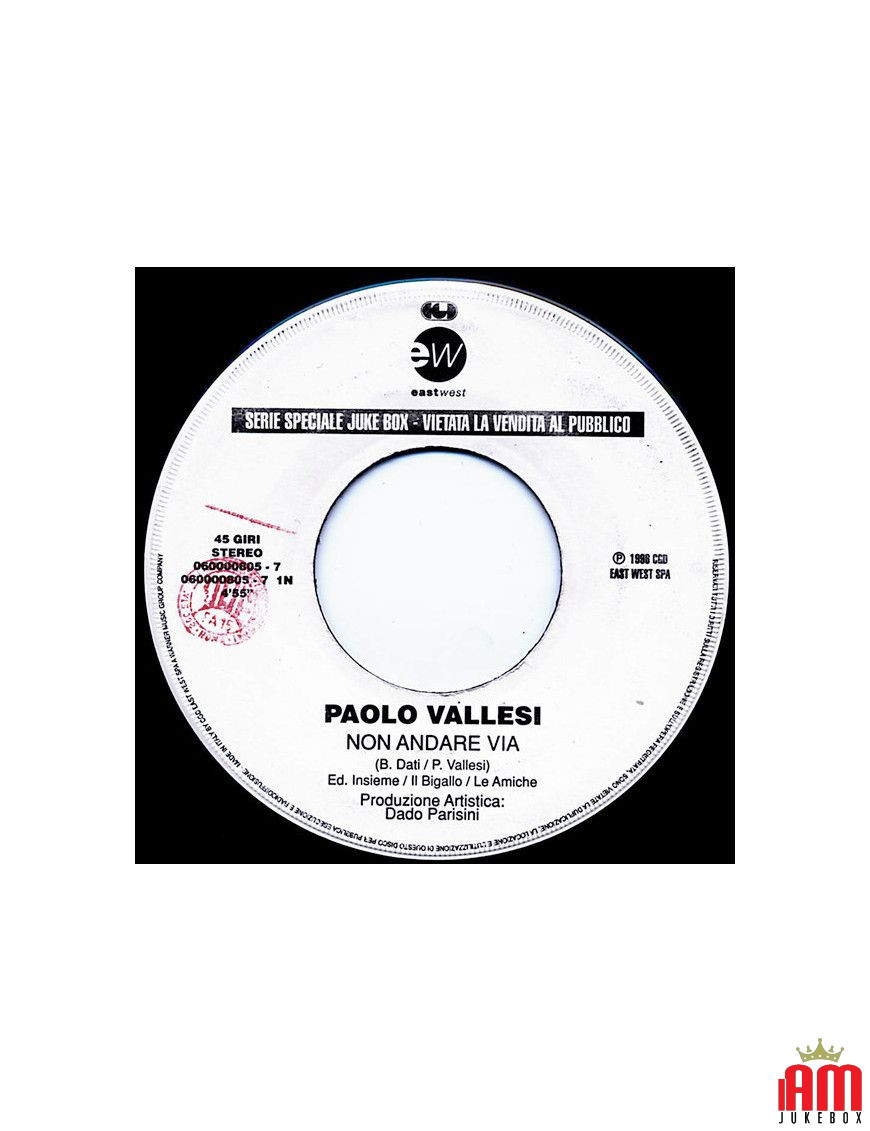 Ne pars pas, j'aimerais te rencontrer dans cent ans [Paolo Vallesi,...] - Vinyl 7", 45 RPM, Jukebox [product.brand] 1 - Shop I'm