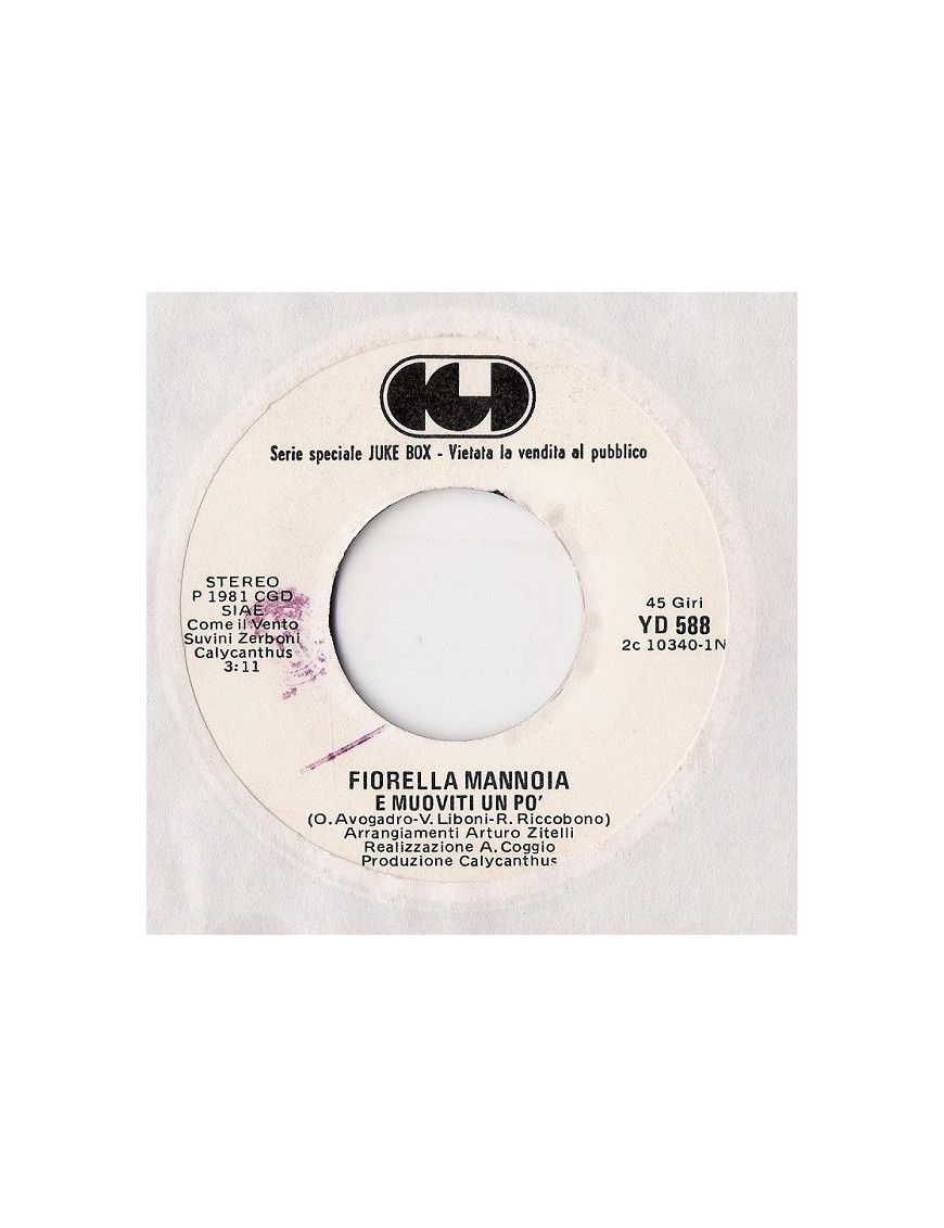 E Muoviti Un Po' Only Crying [Fiorella Mannoia,...] – Vinyl 7", 45 RPM, Jukebox, Stereo [product.brand] 1 - Shop I'm Jukebox 