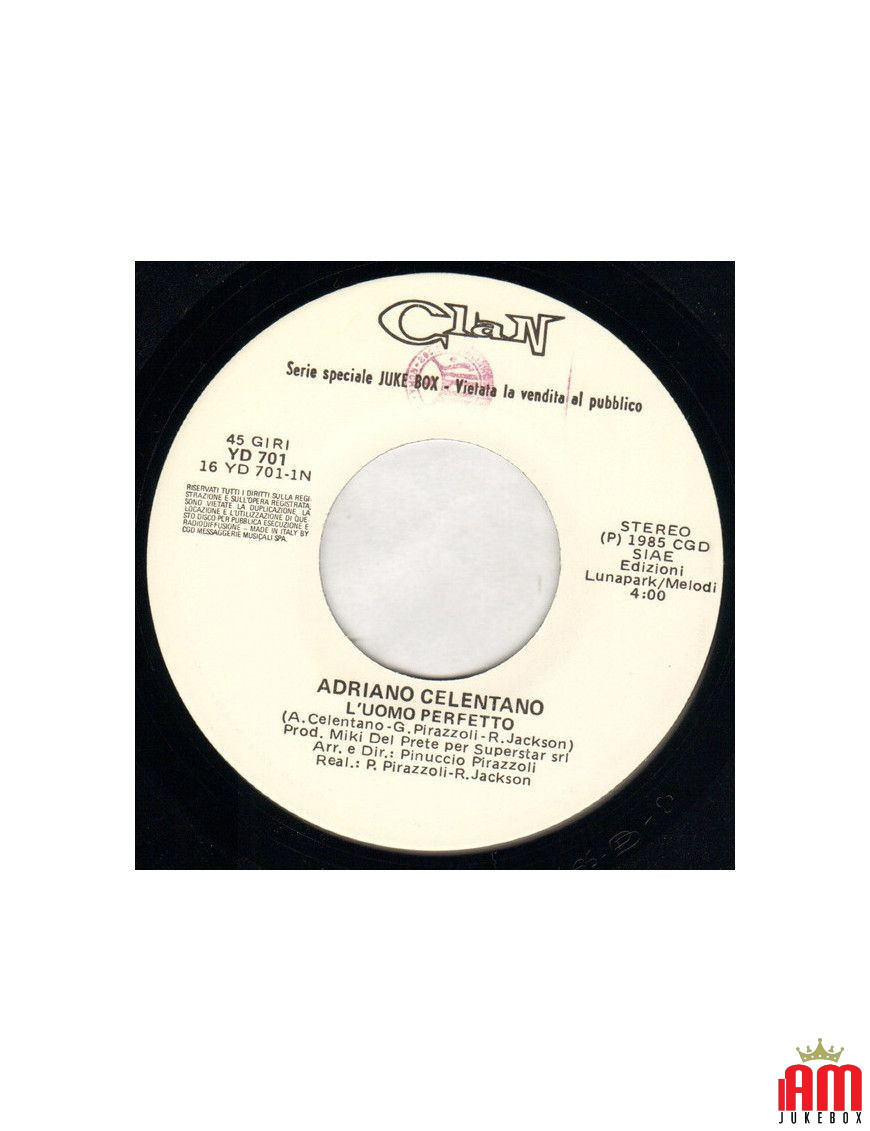 L'Uomo Perfetto [Adriano Celentano] - Vinyl 7", 45 RPM, Jukebox [product.brand] 1 - Shop I'm Jukebox 