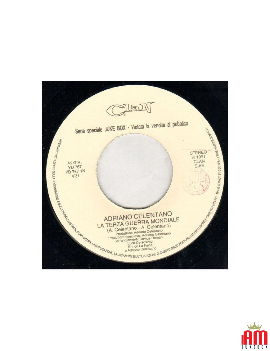 La Terza Guerra Mondiale   Letto Di Foglie [Adriano Celentano] - Vinyl 7", 45 RPM, Jukebox