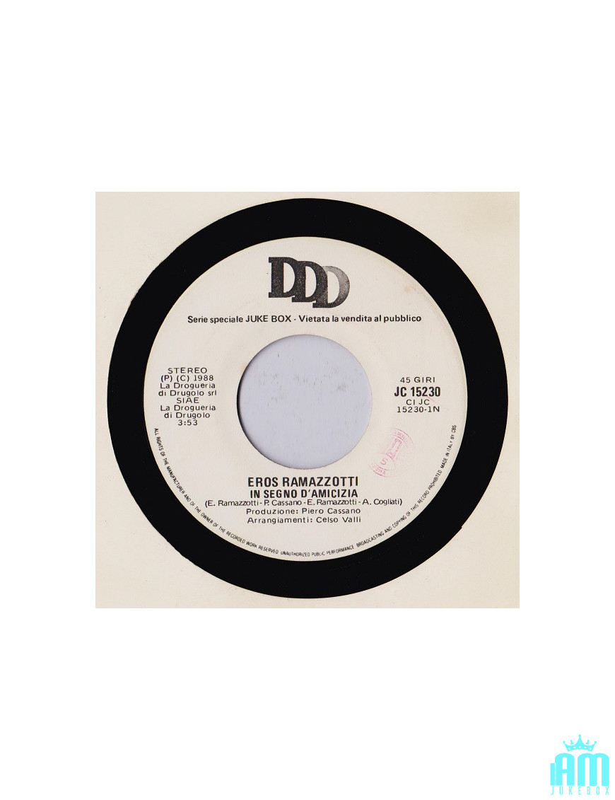 En signe d'amitié, mon groupe joue du rock [Eros Ramazzotti,...] - Vinyl 7", 45 RPM, Jukebox [product.brand] 1 - Shop I'm Jukebo