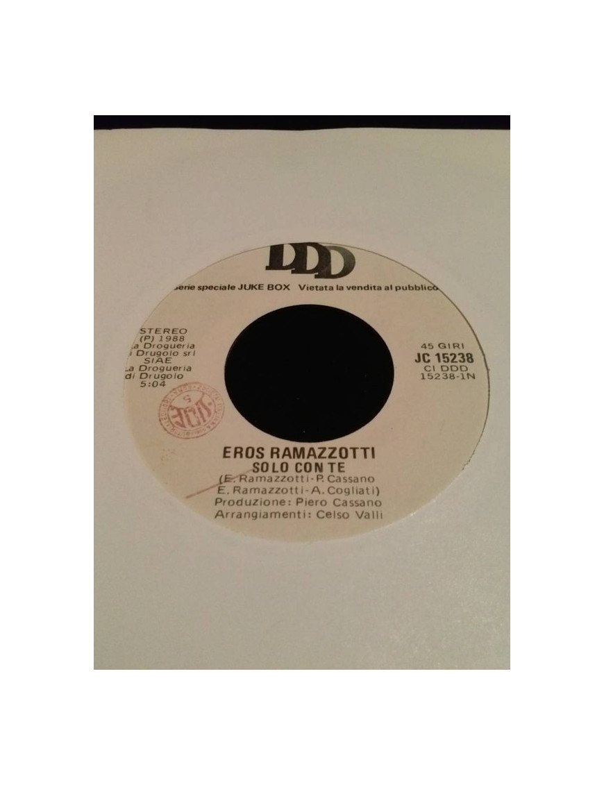 Solo Con Te Voglio Un Amore Grande [Eros Ramazzotti,...] - Vinyl 7", 45 RPM, Jukebox [product.brand] 1 - Shop I'm Jukebox 