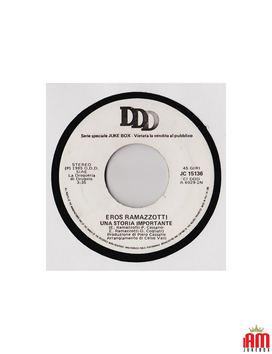 Una Storia Importante Smooth Operator [Eros Ramazzotti,...] - Vinyl 7", 45 RPM, Jukebox, Stereo [product.brand] 1 - Shop I'm Juk