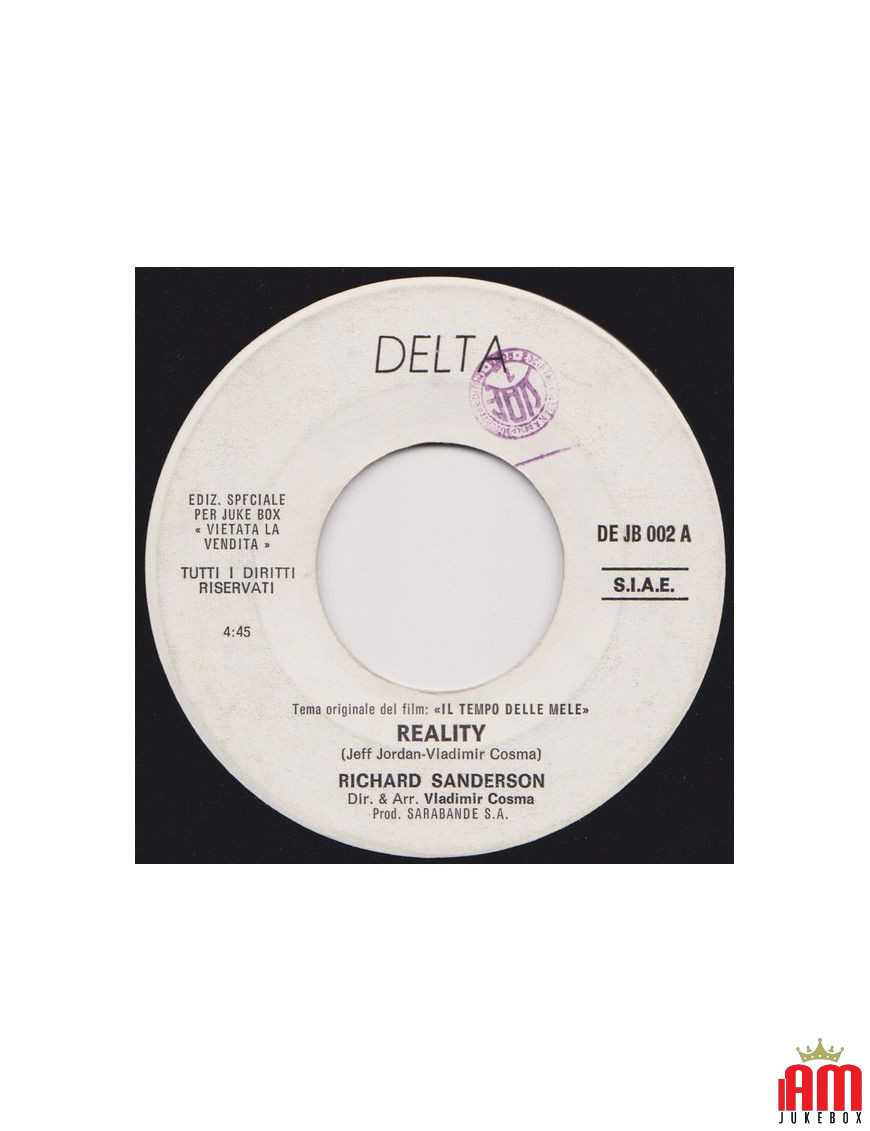 Reality [Richard Sanderson] – Vinyl 7", 45 RPM, Jukebox [product.brand] 1 - Shop I'm Jukebox 