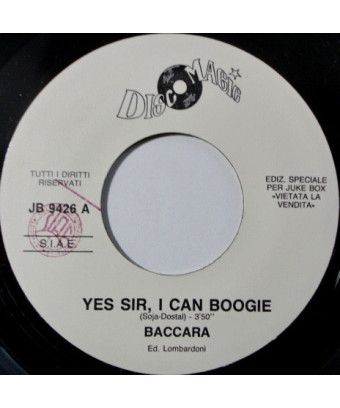 Ja, Sir, ich kann Boogie Cut und mache es! [Baccara,...] – Vinyl 7", 45 RPM, Jukebox, Sonderausgabe [product.brand] 1 - Shop I'm