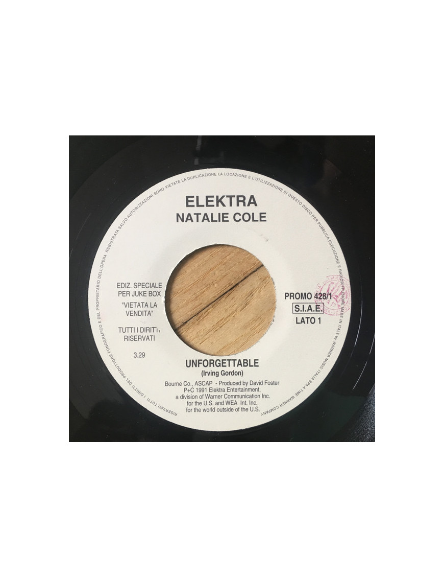 Unforgettable   Un Sorriso Gratis [Natalie Cole,...] - Vinyl 7", 45 RPM, Jukebox