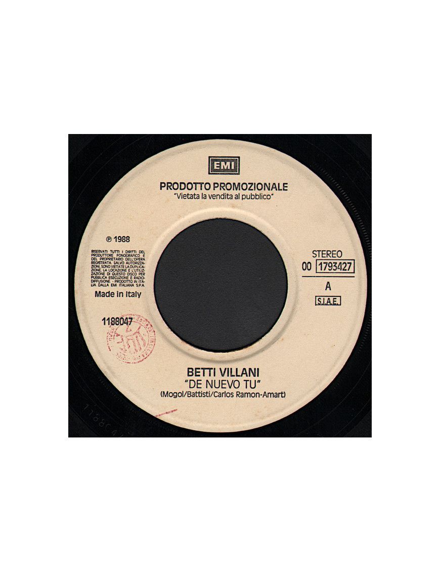 De Nuevo Tu Love Changes (Everything) [Betty Villani,...] – Vinyl 7", 45 RPM, Promo [product.brand] 1 - Shop I'm Jukebox 